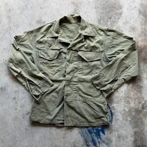 Vintage 1940s WW2 USMC HBT Military Jacket Size M